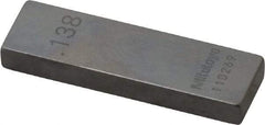 Mitutoyo - 0.138" Rectangular Steel Gage Block - Accuracy Grade AS-1, Includes Certificate of Inspection - Top Tool & Supply