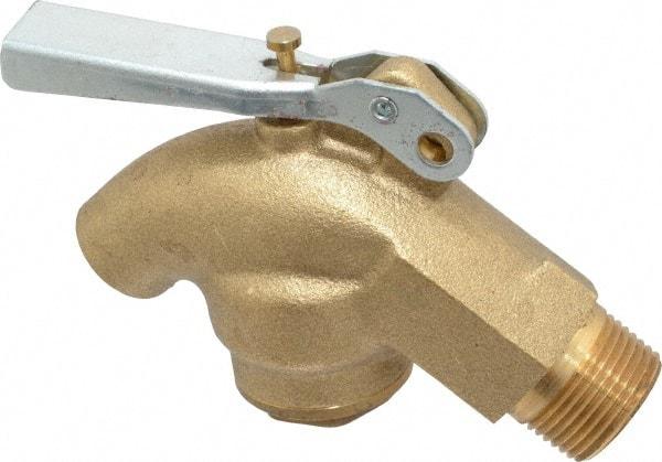 Value Collection - 3/4" NPT Brass Rigid Drum Faucet - Internal Arrester, Self Closing - Top Tool & Supply