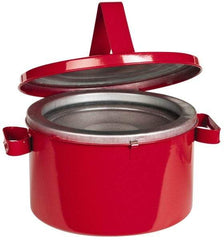 Eagle - 8 Quart Capacity, Coated Steel, Red Bench Can - 7 Inch High x 11-1/4 Inch Diameter, 2-1/2 Inch Dasher Diameter, Includes Lid - Top Tool & Supply