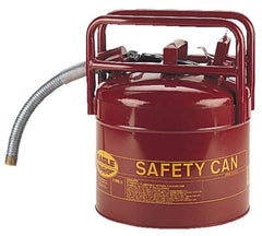 Eagle - 5 Gal Galvanized Steel Type II DOT Safety Can - 15-3/4" High x 12-1/2" Diam, Red with Yellow - Top Tool & Supply