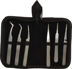 Value Collection - Stainless Steel Tweezer Set - 6 Piece - Top Tool & Supply