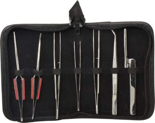 Value Collection - Stainless Steel Tweezer Set - 7 Piece - Top Tool & Supply