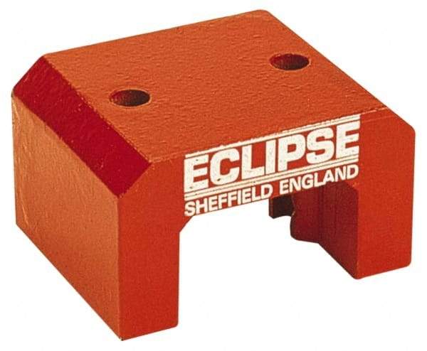 Eclipse - 2 Hole, 0.374" Hole Diam, 3-1/4" Overall Width, 3-1/8" Deep, 2-1/8" High, 101 Lb Average Pull Force, Alnico Power Magnets - 20.65mm Pole Width, 550°C Max Operating Temp, Grade 5 Alnico - Top Tool & Supply