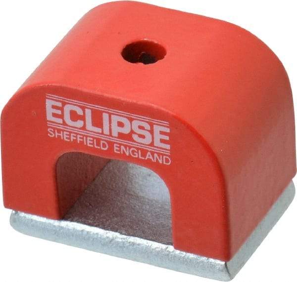 Eclipse - 1 Hole, 0.1969" Hole Diam, 51/64" Overall Width, 1-3/16" Deep, 51/64" High, 9.5 Lb Average Pull Force, Alnico Power Magnets - 7.5mm Pole Width, 550°C Max Operating Temp, Grade 5 Alnico - Top Tool & Supply