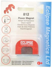 Eclipse - 1 Hole, 0.1969" Hole Diam, 63/64" Overall Width, 1-37/64" Deep, 63/64" High, 20 Lb Average Pull Force, Alnico Power Magnets - 10mm Pole Width, 550°C Max Operating Temp, Grade 5 Alnico - Top Tool & Supply