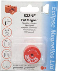 Eclipse - 1-1/16" Diam, 10-32 Thread, 9 Lb Average Pull Force, Mild Steel, Alnico Pot Magnets - 220°C Max Operating Temp, 1" High, Grade 5 Alnico - Top Tool & Supply