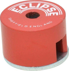 Eclipse - 1" Diam, 3/16" Hole Diam, 3.4 kg Max Pull Force Alnico Button Magnet - 5/8" High, 11/32" Gap Width, Grade 5 Alnico - Top Tool & Supply