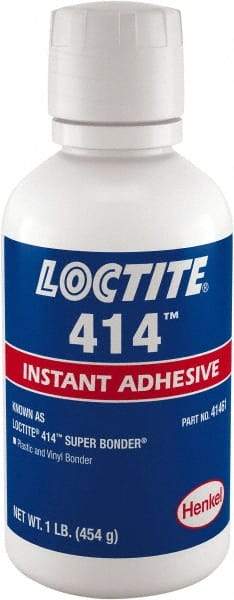 Loctite - 1 Lb Bottle Clear Instant Adhesive - Series 414, 24 hr Full Cure Time - Top Tool & Supply