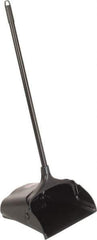 Rubbermaid - 11-1/4" Wide x 5" High Upright Dustpan - Plastic Body, 12-51/64" Handle, Black, with Wheels - Top Tool & Supply