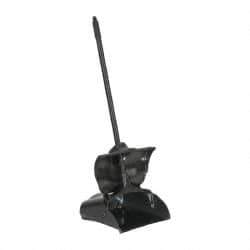 Rubbermaid - 11-1/4" Wide x 5" High Upright Dustpan - Plastic Body, 12-51/64" Handle, Black, with Wheels - Top Tool & Supply