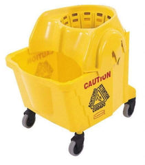 Rubbermaid - 35 Qt Plastic Bucket & Wringer - 18-5/8" Long x 24-3/4" High x 15-7/8" Wide, Yellow - Top Tool & Supply