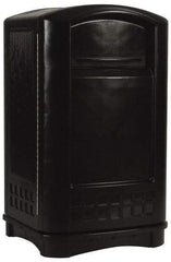 Rubbermaid - 50 Gal Black Rectangle Trash Can - Polyethylene, 42-1/8" High x 24-3/4" Long x 25-1/4" Wide - Top Tool & Supply