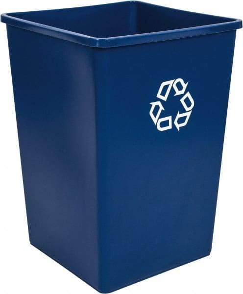 Rubbermaid - 35 Gal Blue Square Recycling Container - Polyethylene, 27-5/8" High x 19-1/2" Long x 19-1/2" Wide - Top Tool & Supply