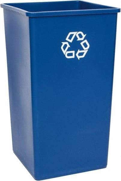 Rubbermaid - 50 Gal Blue Square Recycling Container - Polyethylene, 34-1/4" High x 19-1/2" Long x 19-1/2" Wide - Top Tool & Supply