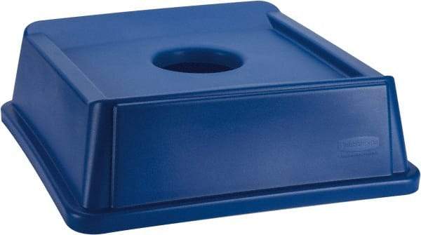 Rubbermaid - Square Lid for Use with 35 Gal Square Recycle Containers - Blue, Polyethylene, For 3569 - Top Tool & Supply