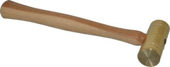 Made in USA - 2 Lb Head 1-1/2" Face Brass Head Striking Tool Hammer - 13" OAL, Wood Handle - Top Tool & Supply