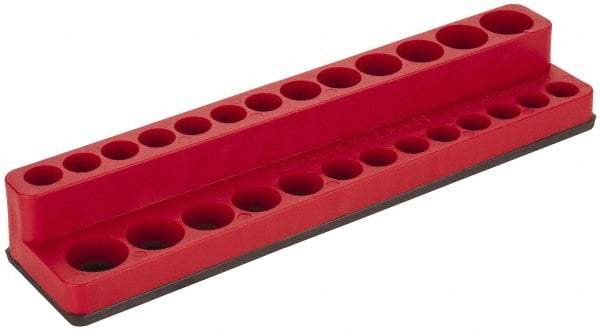 Value Collection - 26 Piece Capacity Magnetic Deep & Shallow Socket Holder - 1/4" Drive, Red - Top Tool & Supply