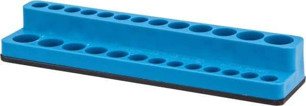 Value Collection - 26 Piece Capacity Magnetic Deep & Shallow Socket Holder - 1/4" Drive, Blue - Top Tool & Supply