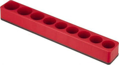 Value Collection - 9 Piece Capacity Magnetic Deep & Shallow Socket Holder - 1/2" Drive, Red - Top Tool & Supply