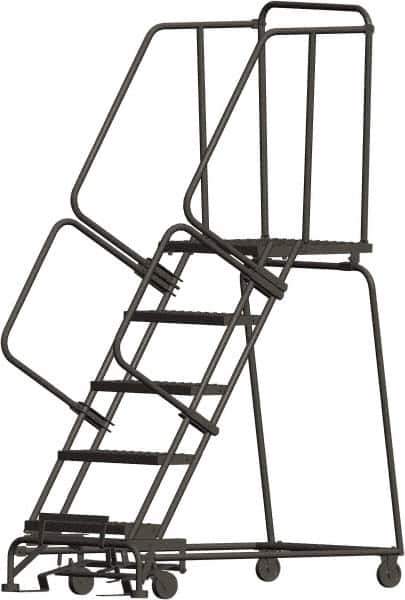 Ballymore - 83" 5 Step Ladder - 450 Lb Capacity, 50" Platform Height, 24" Base Width x 49" Depth, Heavy-Duty Serrated Grating - Top Tool & Supply