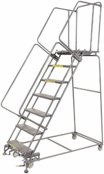 Ballymore - 103" 7 Step Ladder - 450 Lb Capacity, 70" Platform Height, 24" Base Width x 62" Depth, Heavy-Duty Serrated Grating - Top Tool & Supply