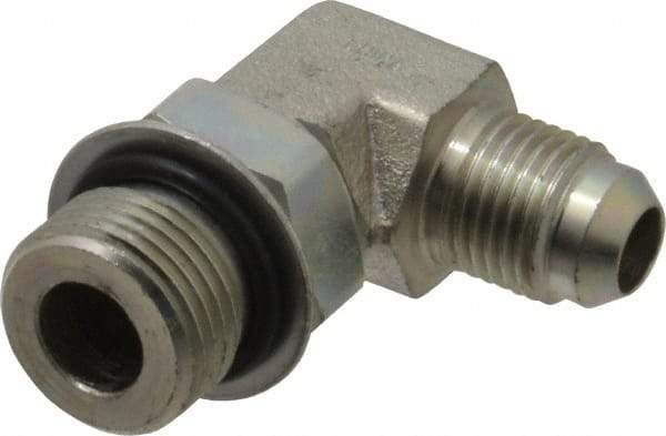 Eaton - 3/8" Tube OD, 37° Steel Flared Tube Straight Thread Elbow - 1/2 ORB, Flared to Male SAE O-Ring Ends - Top Tool & Supply