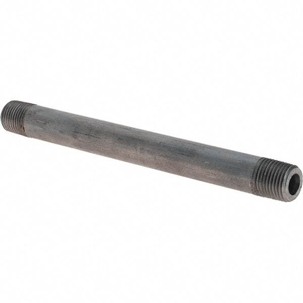 Made in USA - Schedule 80, 1/8" Diam x 4" Long Black Pipe Nipple - Threaded - Top Tool & Supply