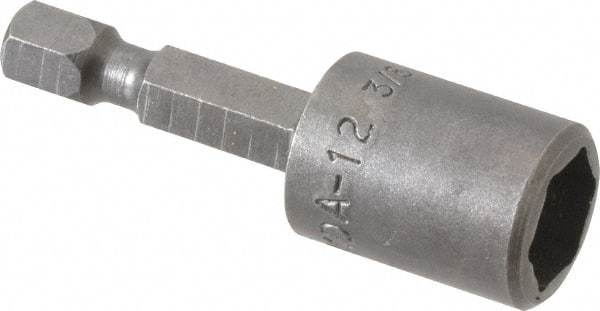 Apex - 3/8" Magnetic Nutsetter - 1/4" Hex Drive, 1-3/4" OAL, 9/16" Socket Nose Diam - Top Tool & Supply