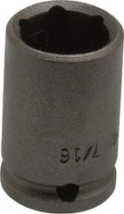 Apex - 1/4" Drive 7/16" Standard Impact Socket - 6 Points, 1" OAL - Top Tool & Supply