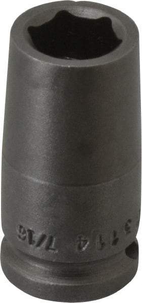 Apex - 3/8" Drive 7/16" Standard Tapered Impact Socket - 6 Points, 1-1/4" OAL - Top Tool & Supply