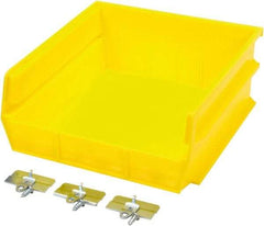 Triton - 10-7/8" Deep, Yellow Polypropylene Hopper Stacking Bin - 5" High x 11" Wide x 10-7/8" Long - Top Tool & Supply