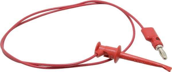 Pomona - Red Electrical Test Equipment Patch Cord - Use with Test Clips - Top Tool & Supply