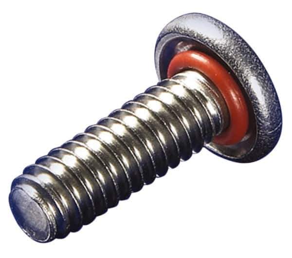 APM HEXSEAL - #10-32, 1/2" Length Under Head, Pan Head, #2 Phillips Self Sealing Machine Screw - Uncoated, 18-8 Stainless Steel, Silicone O-Ring - Top Tool & Supply