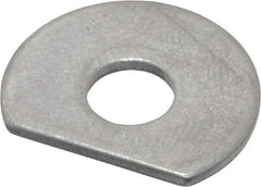 Made in USA - 1/4" Screw Size, 0.254" ID, 1008/1010 Steel Clipped Washer - 0.249 to 0.259" ID, 0.74 to 0.76" OD, 0.044 to 0.052" Thickness, Uncoated - Top Tool & Supply