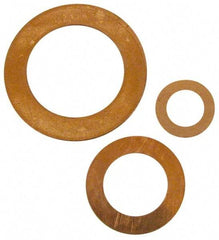 Made in USA - 0.005" Thick, 3/8" Inside x 5/8" OD, Round Shim - 5/16" Screw, Uncoated C-172 Copper - Top Tool & Supply