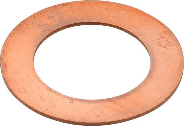 Made in USA - 0.032" Thick, 5/8" Inside x 1" OD, Round Shim - 9/16" Screw, Uncoated C-172 Copper - Top Tool & Supply