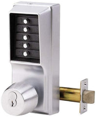 Kaba Access - 1-3/8 to 2-1/4" Door Thickness, Satin Chrome Pushbutton Knob Lockset - 2-3/4" Back Set - Top Tool & Supply