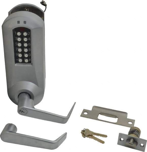 Kaba Access - Extra Heavy Duty Pushbutton Lock Lever Lockset - 2-3/4" Back Set, Key In Lever Cylinder - Top Tool & Supply