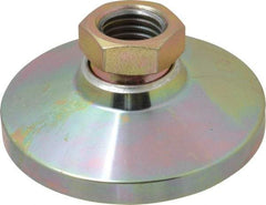 Gibraltar - 9072 kg Capacity, M24 Thread, 47.6mm OAL, Steel Stud, Tapped Pivotal Socket Mount Leveling Pad - 101mm Base Diam, Steel Pad, 35mm Hex - Top Tool & Supply