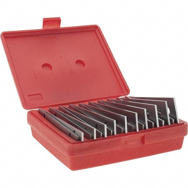 Value Collection - 20 Piece, 6 Inch Long x 1/8 Inch Thick, Alloy Steel Thin Parallel Set - 1/2 to 1-5/8 Inch High, 0.001 Inch Accuracy, 50-54 RC Hardness - Top Tool & Supply