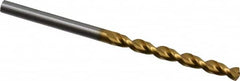 Jobber Length Drill Bit: 0.1469″ Dia, 130 °, Cobalt TiN Finish, Right Hand Cut, Parabolic Flute, Straight-Cylindrical Shank