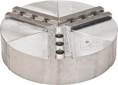 H & R Manufacturing - 8" Chuck Capacity, 1.5mm x 60° Serrated Attachment, Round Soft Lathe Chuck Jaw - 3 Jaws, Aluminum, 1" Btw Mount Hole Ctrs, 4" Long x 8" Wide x 2" High, 0.551" Groove, 12mm Fastener - Top Tool & Supply