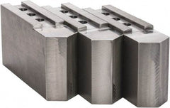 H & R Manufacturing - 16 to 20" Chuck Capacity, 3/32 x 90° Serrated Attachment, Square Soft Lathe Chuck Jaw - 3 Jaws, Steel, 1-9/16" Btw Mount Hole Ctrs, 9" Long x 2-1/2" Wide x 5" High, 1" Groove - Top Tool & Supply