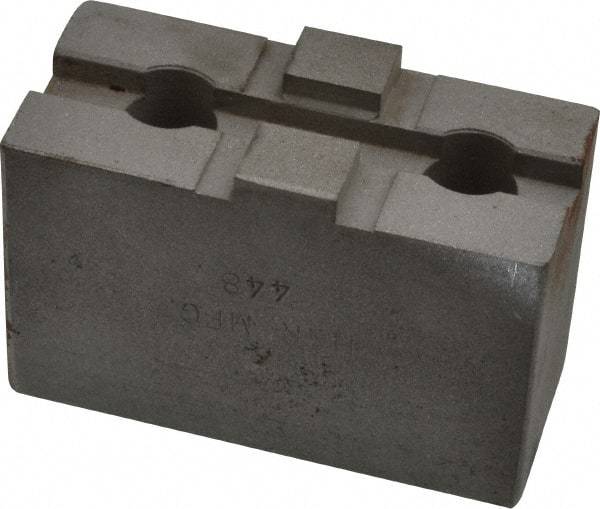 H & R Manufacturing - 6" Chuck Capacity, Tongue & Groove Attachment, Square Soft Lathe Chuck Jaw - Steel, 1-1/2" Btw Mount Hole Ctrs, 2-5/8" Long x 1-1/4" Wide x 1-5/8" High, 5/16" Groove - Top Tool & Supply