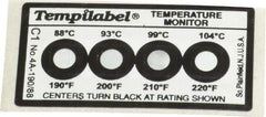 Tempil - 88/93/99/104°C Temp Indicating Label - Top Tool & Supply