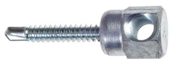 ITW Buildex - 3/8" Zinc-Plated Steel Horizontal (Cross Drilled) Mount Threaded Rod Anchor - 5/8" Diam x 1-1/4" Long, 1,500 Lb Ultimate Pullout, For Use with Steel - Top Tool & Supply