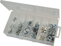 Value Collection - 400 Piece, No. 2, 1/4" Screw, Steel SAE Flat Washer Assortment - Includes 1/4 to 10" Screw & Plastic Case - Top Tool & Supply