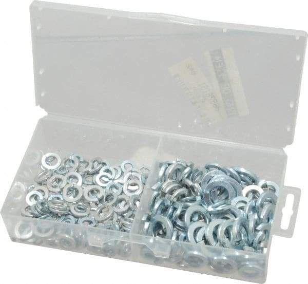 Value Collection - 235 Piece, 3/16 to 1/2" Screw, Steel Lock Washer Assortment - Includes 3/16 to 1/2" Screw & Plastic Case - Top Tool & Supply