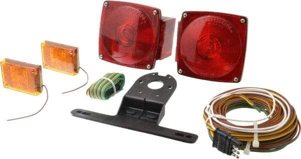 Peterson - 4-1/2" Long x 4-1/2" Wide Red Towing Lights - 12 Volt, Plastic - Top Tool & Supply