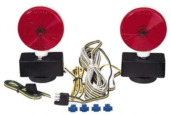 Peterson - 4-1/8" Long x 4-1/8" Wide Red Towing Lights - 12 Volt, Plastic - Top Tool & Supply